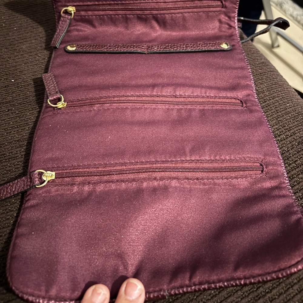 Chic Burgundy Jewelry Travel Bag for Women